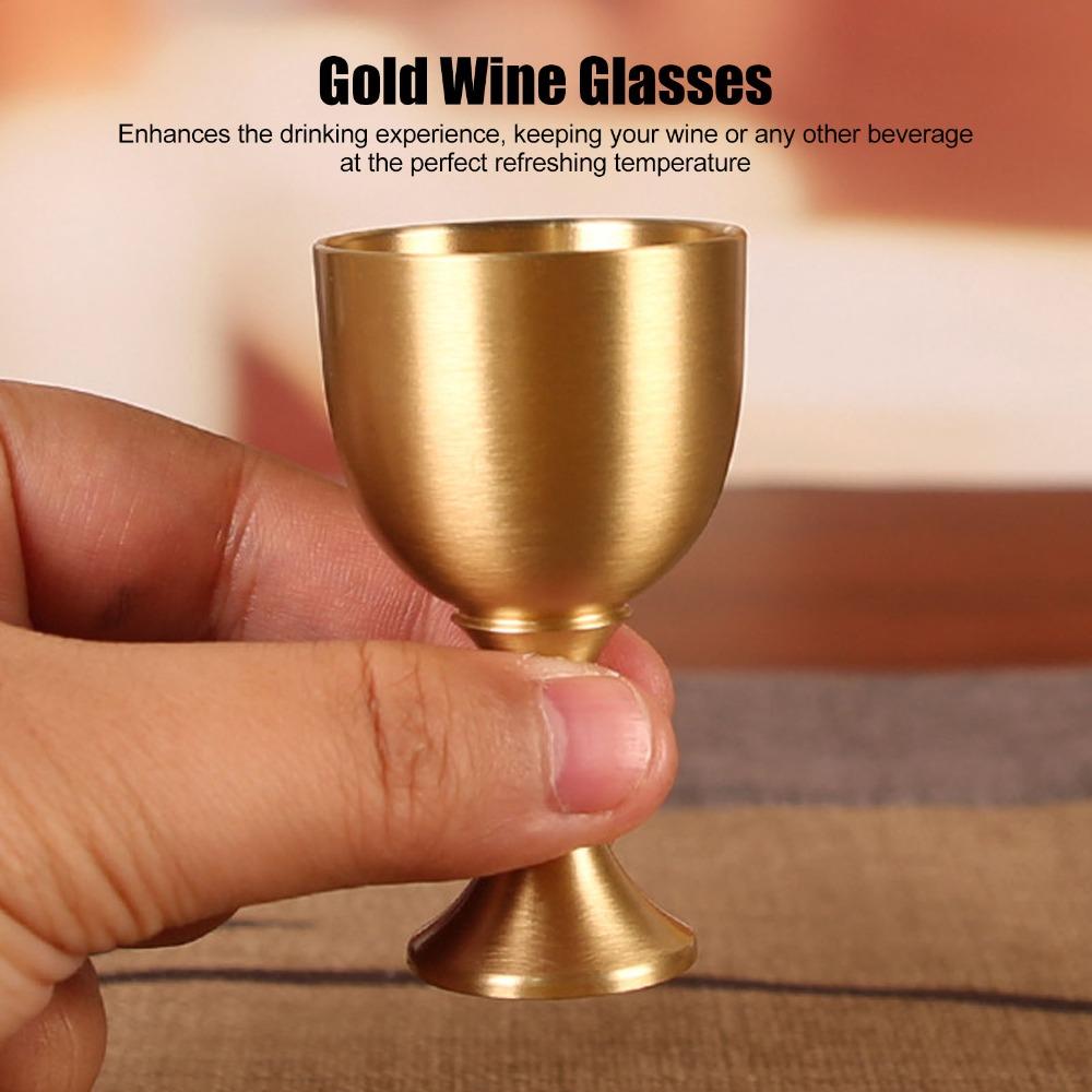 2pcs Vintage Mini Wine Glasses Brass Chalice Goblet Party Wedding Graduation Anniversary Christmas