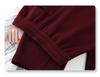 Ankola Women's Red Fleece-Lined Straight-Leg Banana Pants - Autumn/Winter 2024 Casual Style