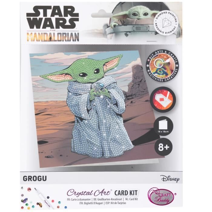 Diamond Painting Kit - Crystal Art - Star Wars Grogu - 18 X 18 Cm - For Children - Mixed