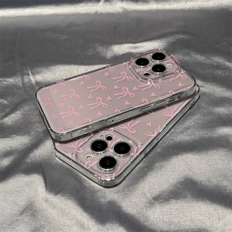 Case for iPhone 15 Fashionable Butterfly Bow Print Phone Cases for iPhone 16 14 13 12 11 Pro Max X XR XS 7 8 Plus SE2 16E Cover