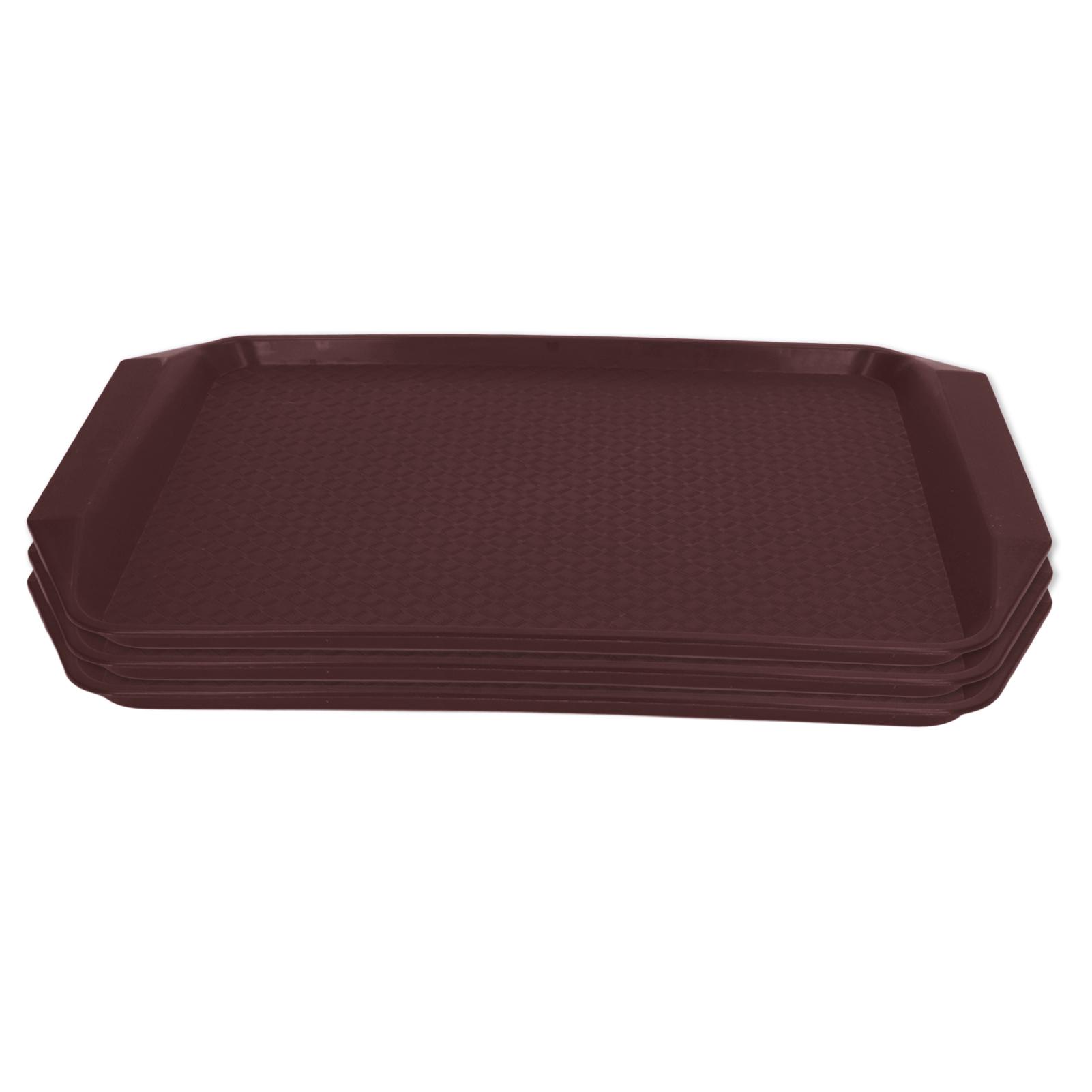 

Plastic Tray Food Tray Rectangle PP Material Stackable Thickened Binaural Heat Resistance for Hotels for Buffet Restaurant коричневий