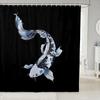 Koi Fish Shower Curtain Japanese Style Bath Curtain Boys Girls Ocean Marine Lotus Leaf Bathroom Shower Curtain Set Waterproof