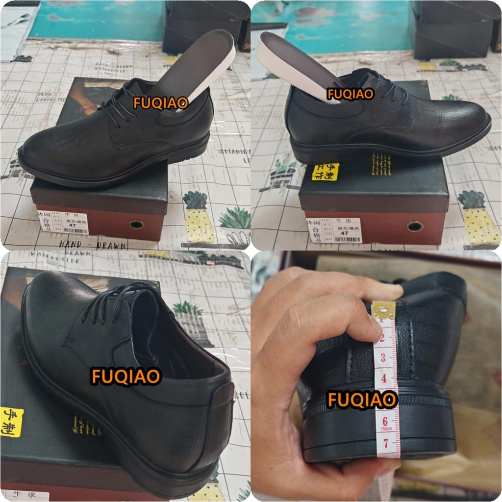 Fashion Hidden Heel 7CM Men Leather Shoes Plus Size Elevator Shoes Man Height Increase Business Office Oxfords Footwear Lift Suit Shoes