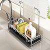 Organizador de Fregadero de Cocina de Acero Inoxidable Soporte para Esponja Rejilla Secadora de Paños de Cocina con Bandeja de Drenaje