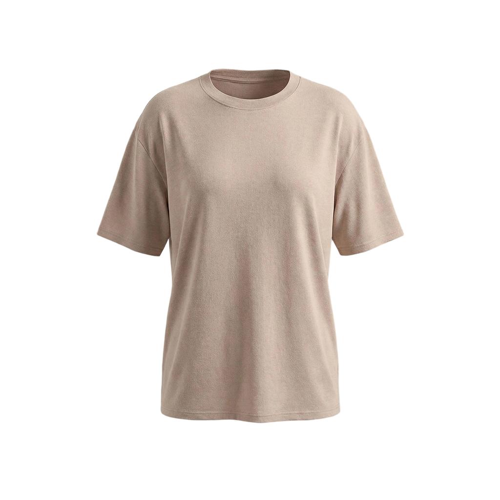 Damen Lässiges Kurzarm Rundhals Locker Geschnitten Einfaches Basic T-Shirt Weiches Leichtes Entspannter Schnitt T-Shirt für den Alltag