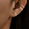 925 Silver Plated Hypoallergenic Letter C Type Zircon Clip Earrings Punk Rock Rhinestone No Hole Clip Ear Women's Jewelry Gift