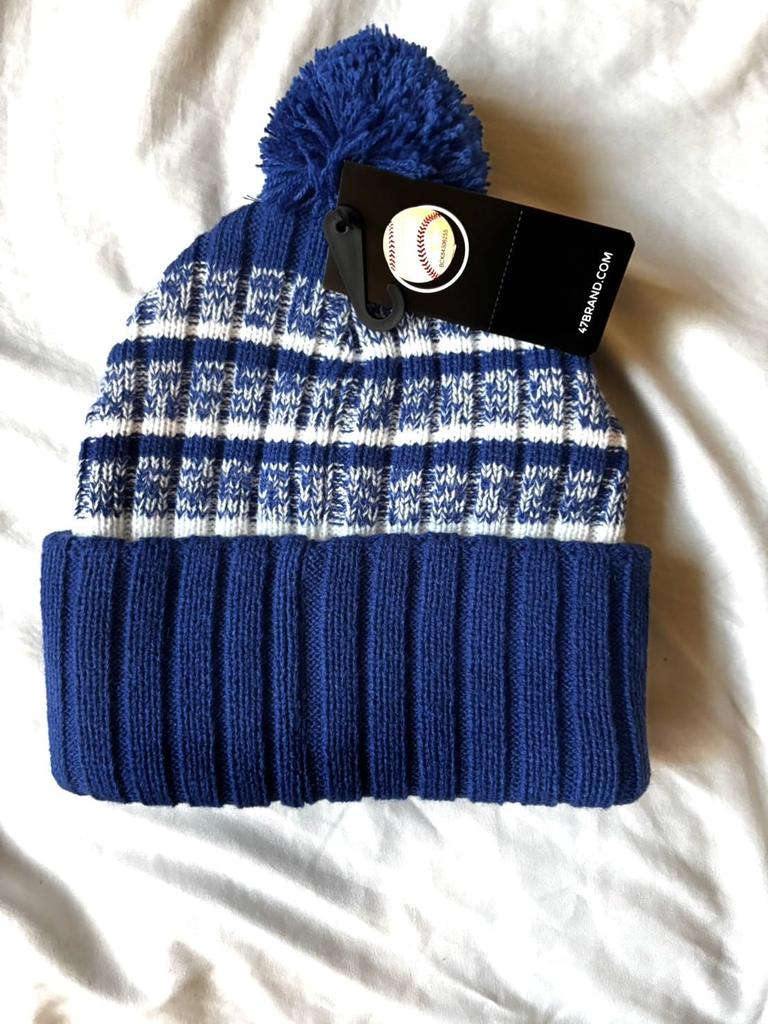 [MLB] Los Angeles Dodgers 2025 World Series Commemorative Collection, Knit Cap, Blue, Official Team Apparel