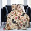 Dachshund Floral Blanket Dogs Animal Flannel Funny Breathable Throw Blankets for Bed Sofa Decoration