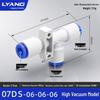 ZH Series Tubular Vacuum Generator, Compact PBT Plastic, Flexible Installation, Converts Positive to Negative Pressure.