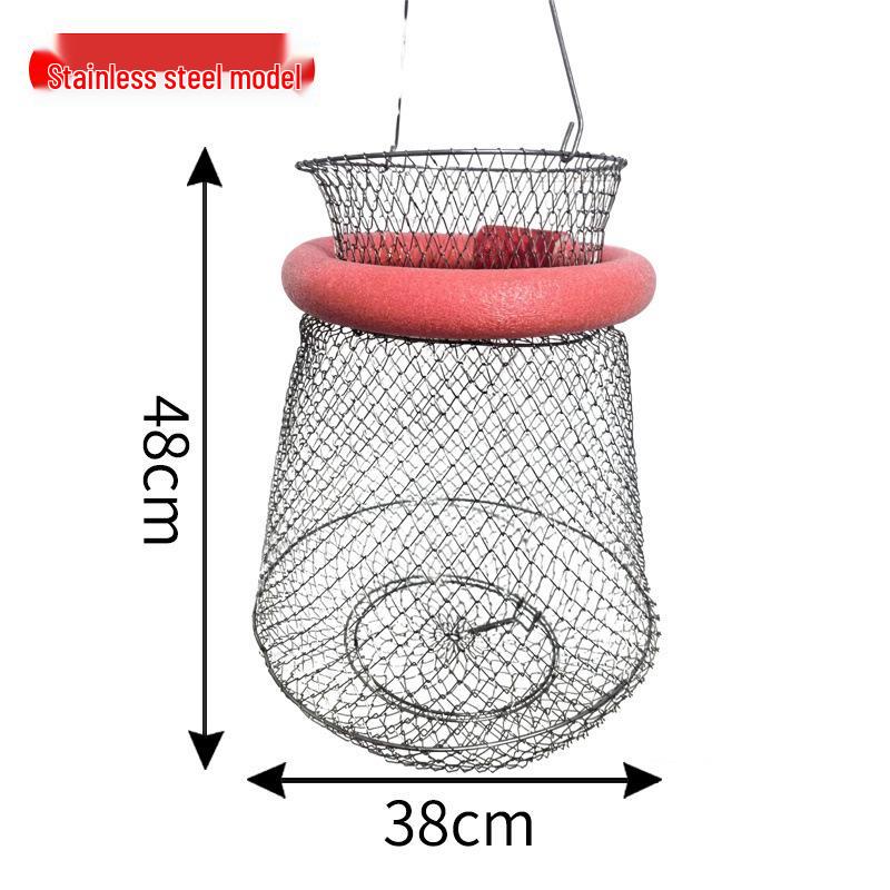 Foldable Stainless Steel Fish and Crab Basket with Steel Wire