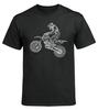Dirt Bike Motocross Rider Line Art Biker Graphic T-Shirt