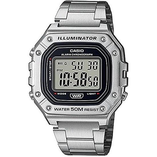 CASIO Standard Digital Wristwatch W-218HD-1AV Mens Cheap Chipukashi Metal Band Silver Overseas Model