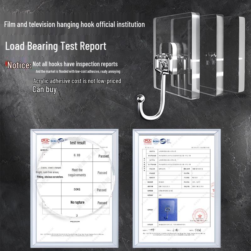 Transparent No-Trace Adhesive Wall Hook - Strong Load-Bearing, No-Punch Installation