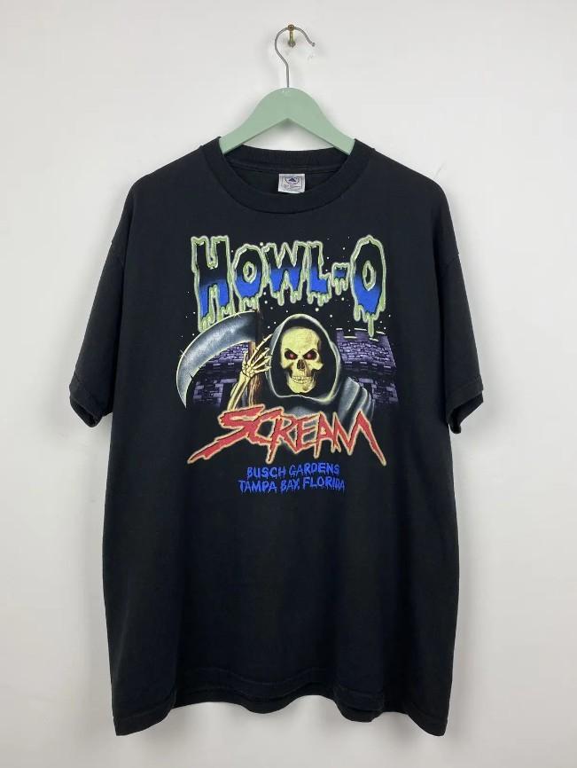 Vintage HowlO Scream T Shirt Tee Y2K Halloween Dracula XXXXL