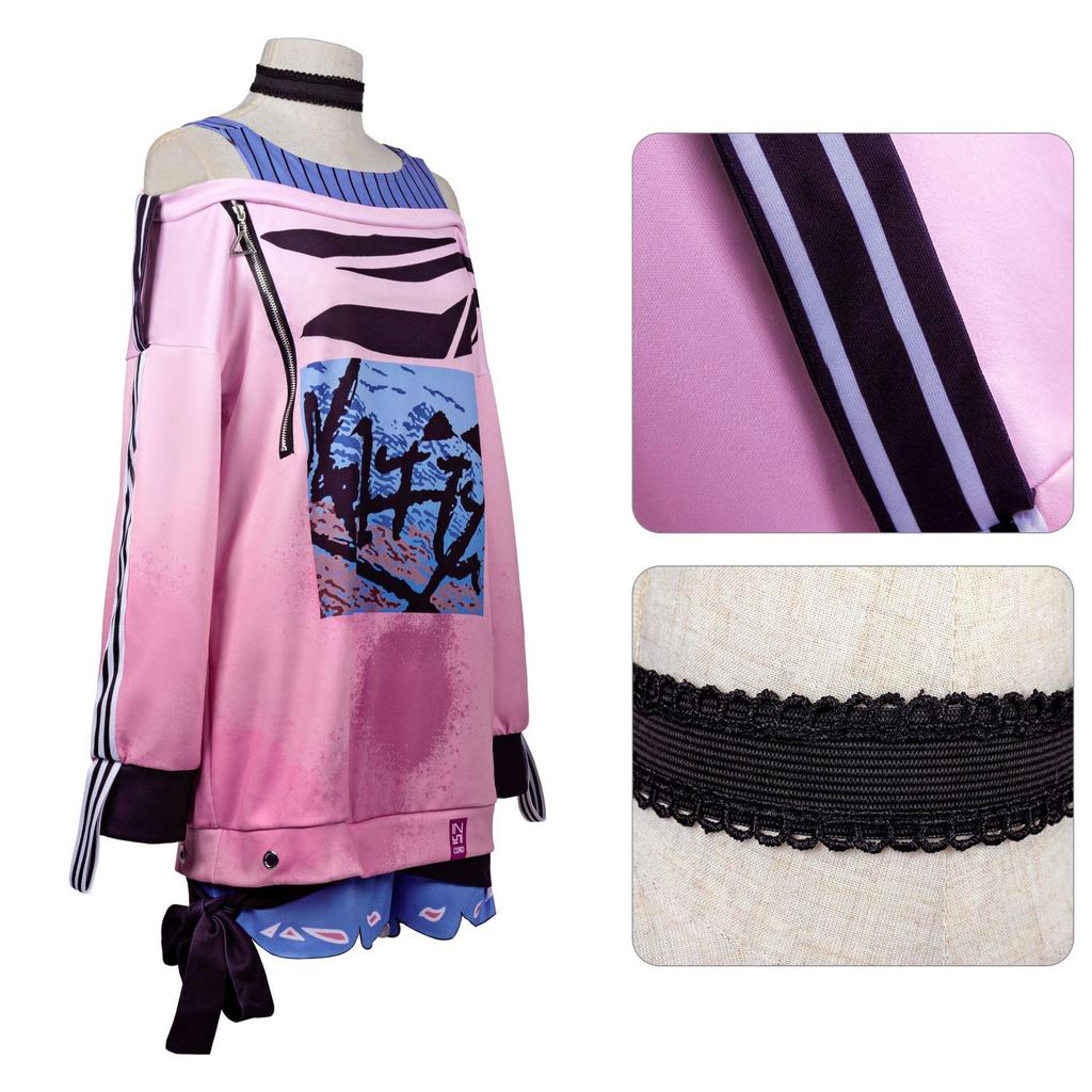 Project Sekai Colorful Stage Akiyama Mizuki Cosplay Costume, Pink Hoodie & Shorts Outfit for Anime Fans & Halloween