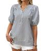 Summer New All Match Classic Casual Fashion Loose Fitting Shirt Women's Short Sleeve Top