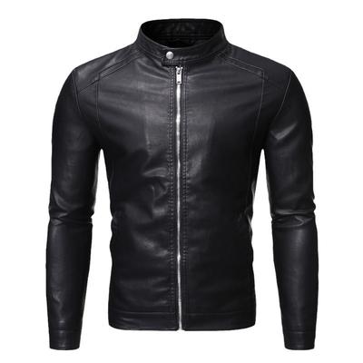 Leather Jacket Men's Youth Korean Style Slim Casual Men's Leather Jacket Motorcycle Jacket