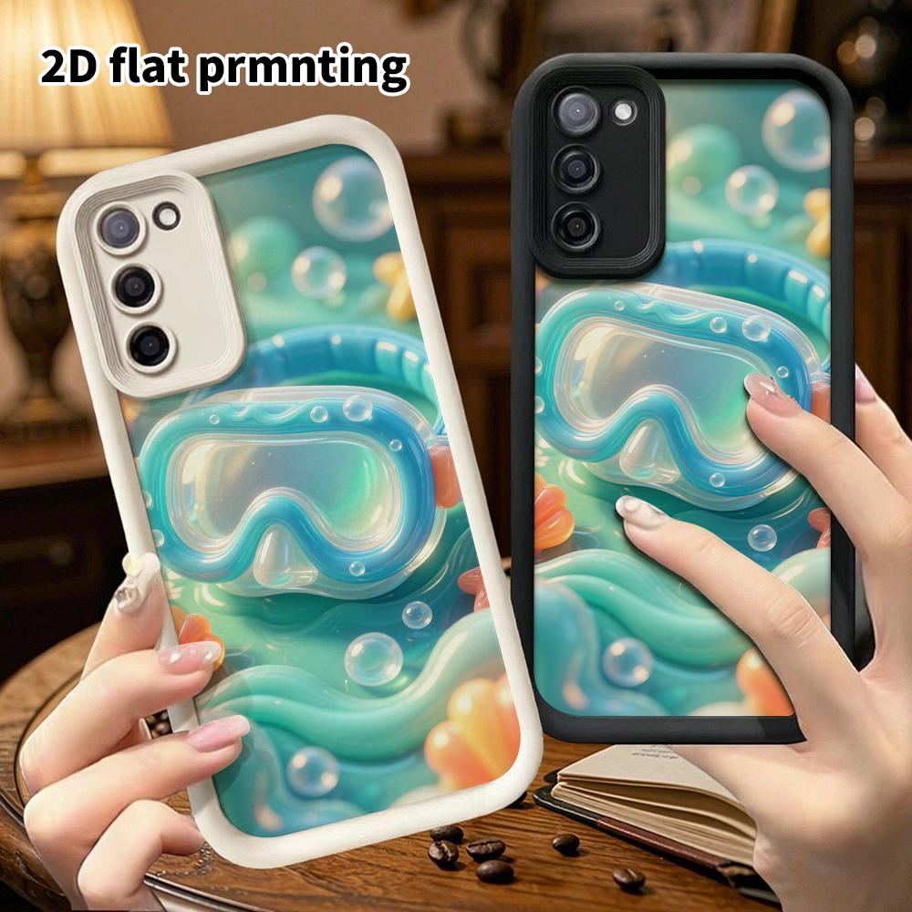 Phone case: 2D flat, suitable for Samsung Galaxy A34 A35 M05 M06 S20 S22 S21 FE Plus 5G protective cases, diving goggles, perfect Christmas and Hallow