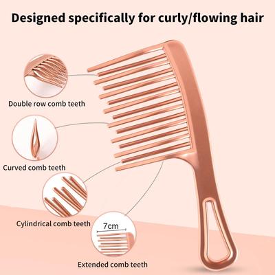 Double Row Hairbrush Wide Toothed Comb Curved Comb Massage Fluffy Hair Brush Curl Hair Styling Hairdressing Tools