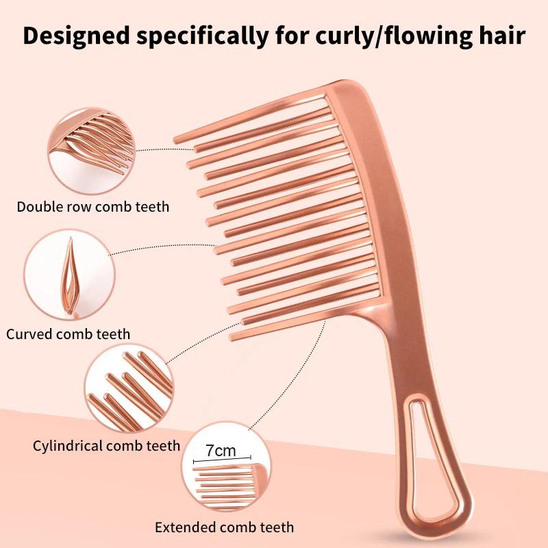 Double Row Hairbrush Wide Toothed Comb Curved Comb Massage Fluffy Hair Brush Curl Hair Styling Hairdressing Tools