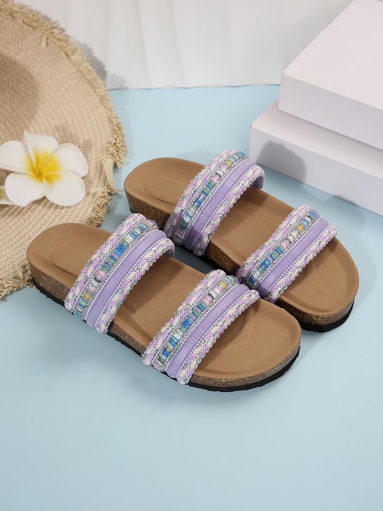 22 summer new thick-soled flat-heeled shoes fish mouth woven hemp rope thick-soled comfortable muffin slippers