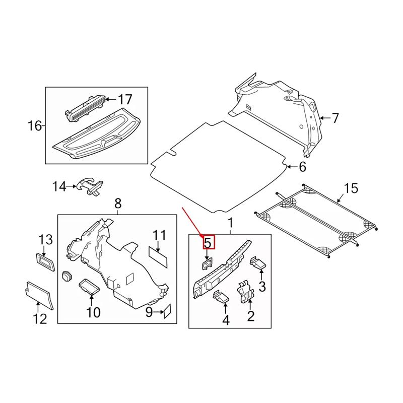Car Trunk Latch Access Cover Trim Cap 5C6858183 For VW Jetta 2011-2018 Car Accessories