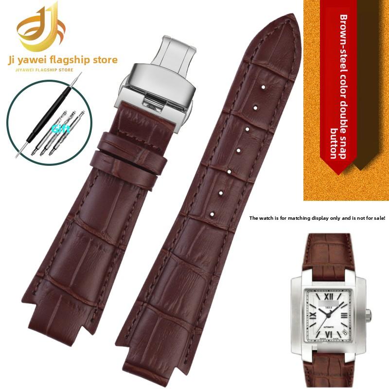 24x14mm Rindsleder Uhrenarmband Für 1853 Tissot T60 Riemen L875/975K Konvexes Ende Echtes Leder Uhrenarmband Herren Armband Armband