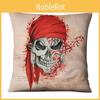 Luxurious Halloween Series 18'' Square Cotton Linen Skull Throw Pillow Case For Stylish Home Decor