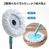 Sanwa Direct Rotating Mop, Wet Mop, Cleaner, Floor Cleaning Mop 200-CD060