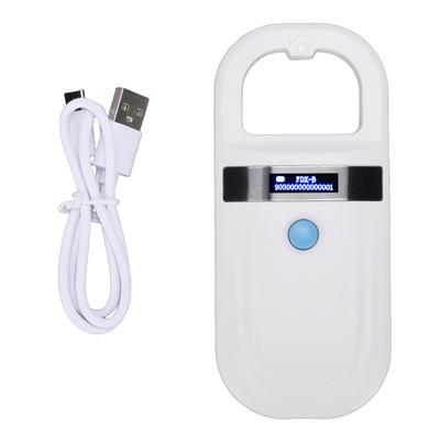 Pet Microchip Reader 128 Records Data Storage Animal ID Tag Handheld Scanner with OLED Display Screen Support for FDX B