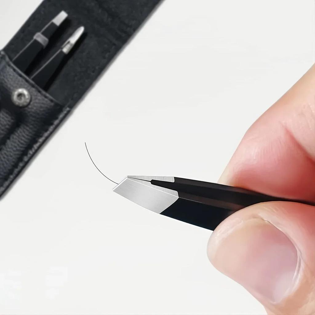 Tweezers Set 3-4pcs Stainless Steel Eyebrow Precision Sharp Tip Tweezers for Body Ingrown and Facial Hair Removal