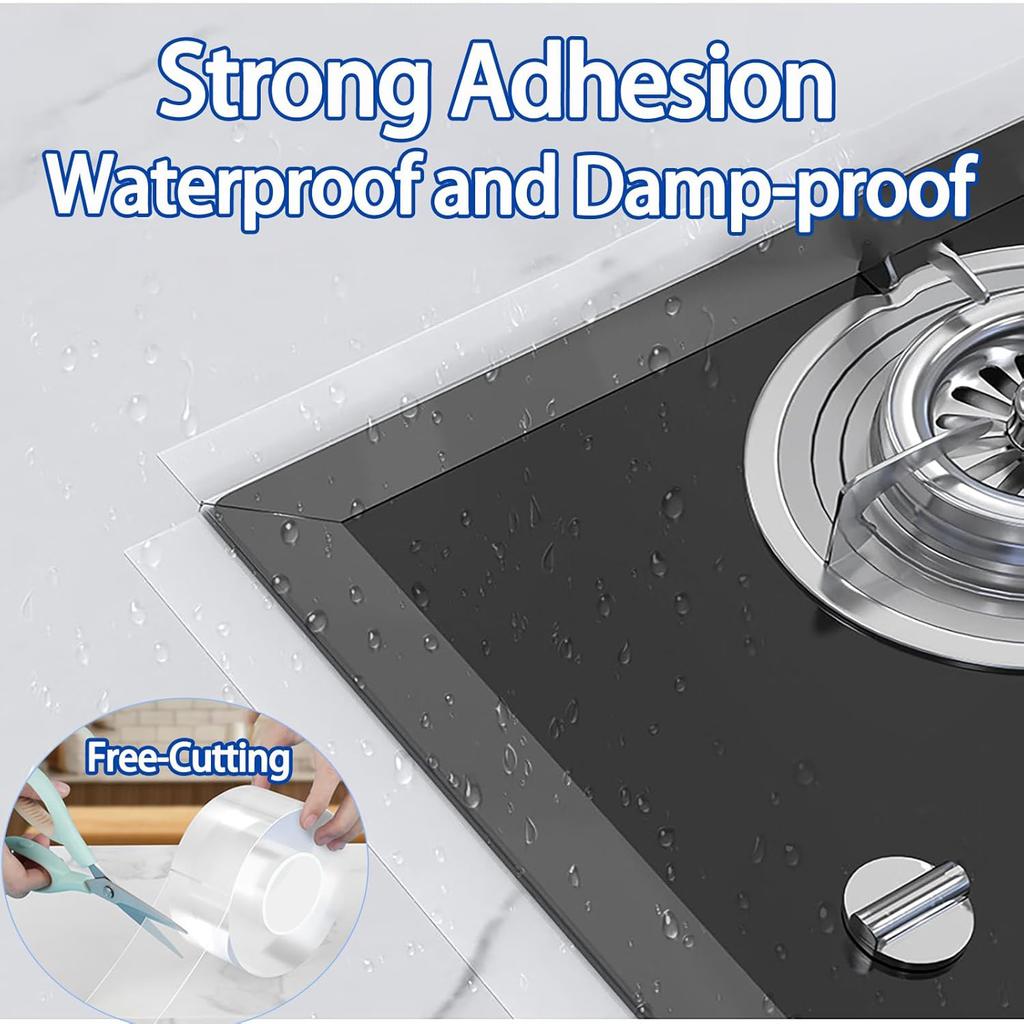 Kitchen Waterproof Mildew Strong Bathroom Toilet Crevice Strip Transparent Adhesive Tape Pool Water Seal