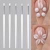 5Pcs/Set Silicone Nail Art Pen Brush UV Gel Polish Tip 3D Acrylic Flower Carving Embossing DIY Dotting Polish Brushes Sculpture Pen DIY Manicure Tool