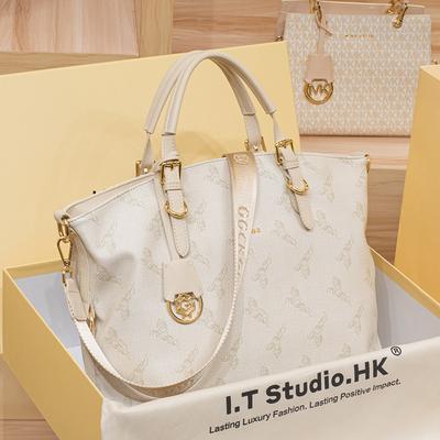 Real Leather Tote Bag for Women, New Summer High-end Feel, Large Capacity Commuting Bag, One Shoulder Hand-held Bag
