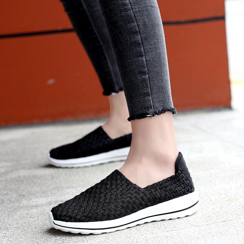 Letnie damskie trampki Komfortowa pielęgniarka Plus Size mieszkania mokasyny miękkie buty sportowe do chodzenia po plaży lekkie wsuwane