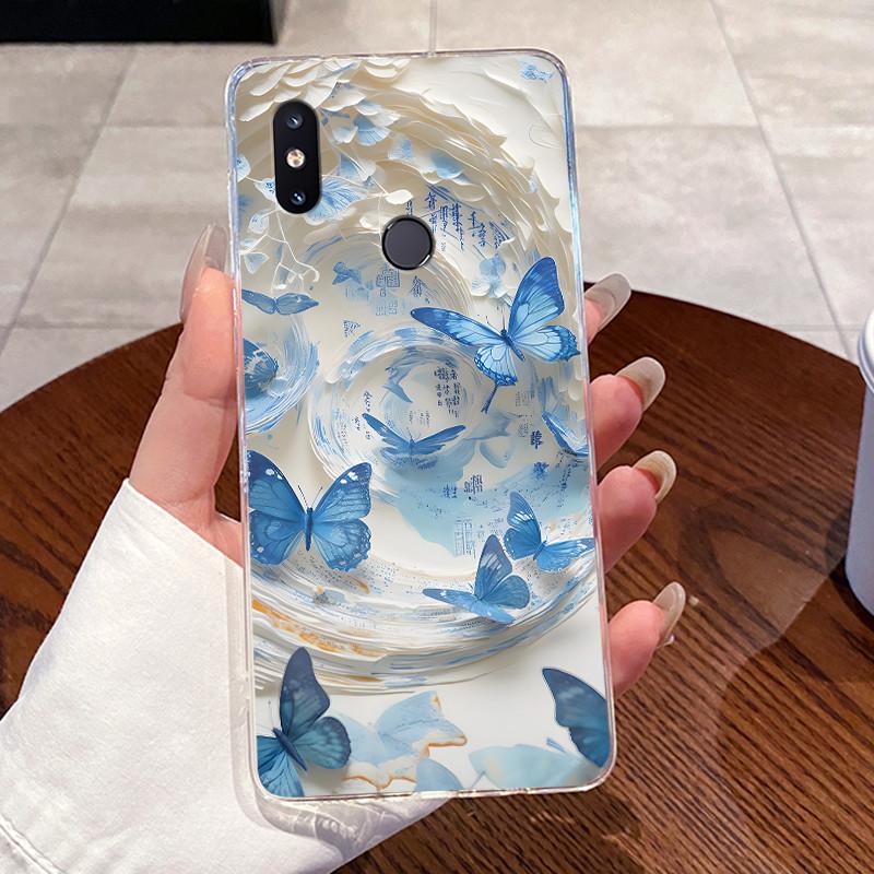 Jelly Casing For Xiaomi Mi Mix 2s Fundas Protective Coque Clear Silicone Soft TPU Back Cover Cute Rabbit Cat Dinasaur Phone Case