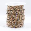 1M Stainless Steel Gold Color Chain Colorful Crystal Beads Chains for DIY Women Necklaces Bracelets Jewelry Making Accessories
