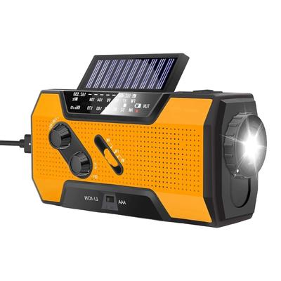 Solar Hand Crank Emergency Weather Radio AM FM Radio with LED Light SOS Alarm 2000mAh PowerBank for Outdoor Activity
