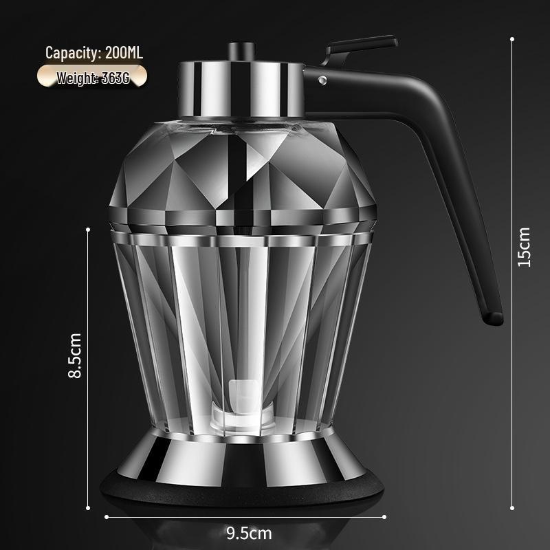 Leak-Proof 304 Stainless Steel Oil Pot with Diamond Glass Spray for Barbecue & Kitchen