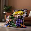 Characters with Dynamic Poses and Vibrant Colors In a Dramatic Scene. for All Seasons Blanket Lunch Break Throw Gift