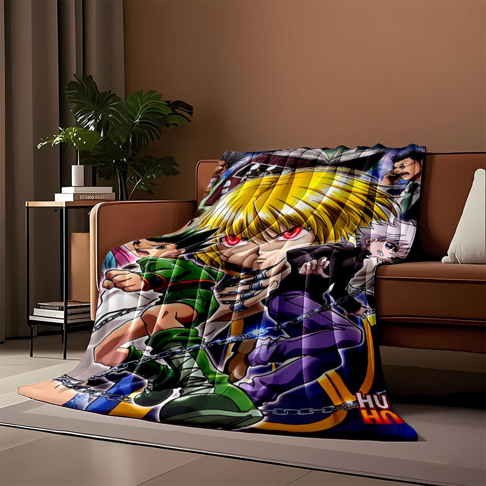 Characters with Dynamic Poses and Vibrant Colors In a Dramatic Scene. for All Seasons Blanket Lunch Break Throw Gift
