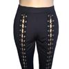 Sexy European & American Eyelet Strap Leggings: Slimming, Exposed Legs, Hip Lift, Large Sizes Available, Women's Fitness Tights