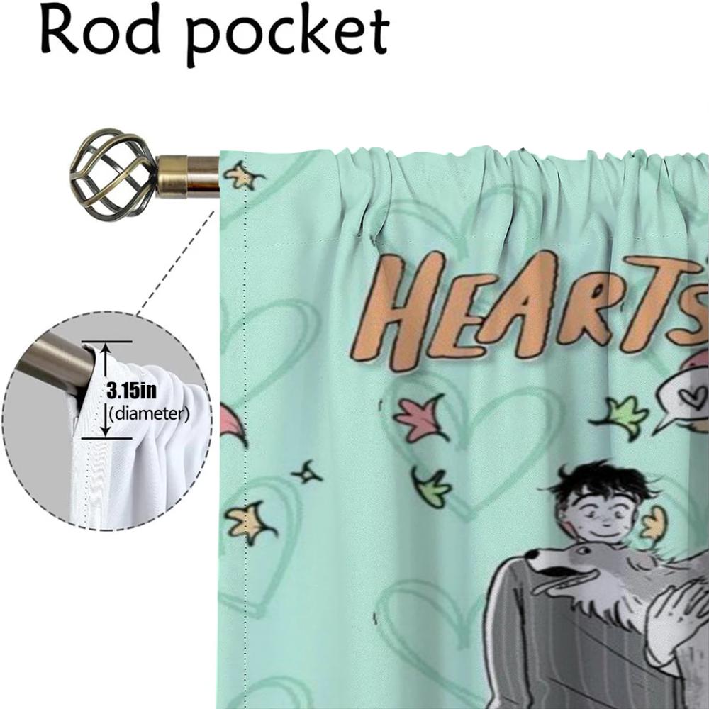 Heartstoppers Kitchen Curtains for Camera Shades Curtains Child Room Living Room Curtain Halloween Decoration Tulle for Bedroom