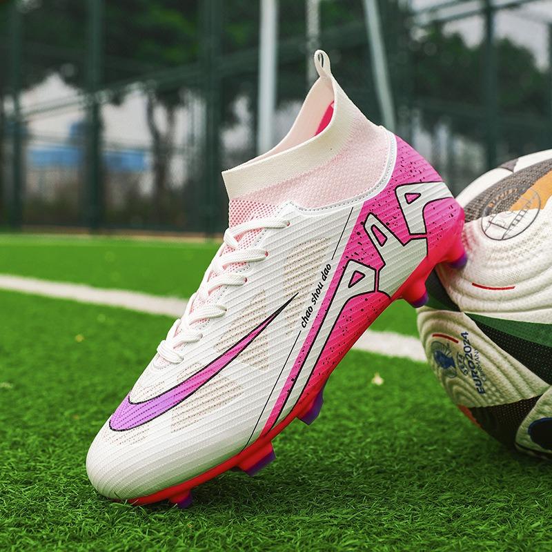 Adult High-top Football Shoes with Broken Nails Artificial Turf Nails Sports Training Shoes for Boys and Girls