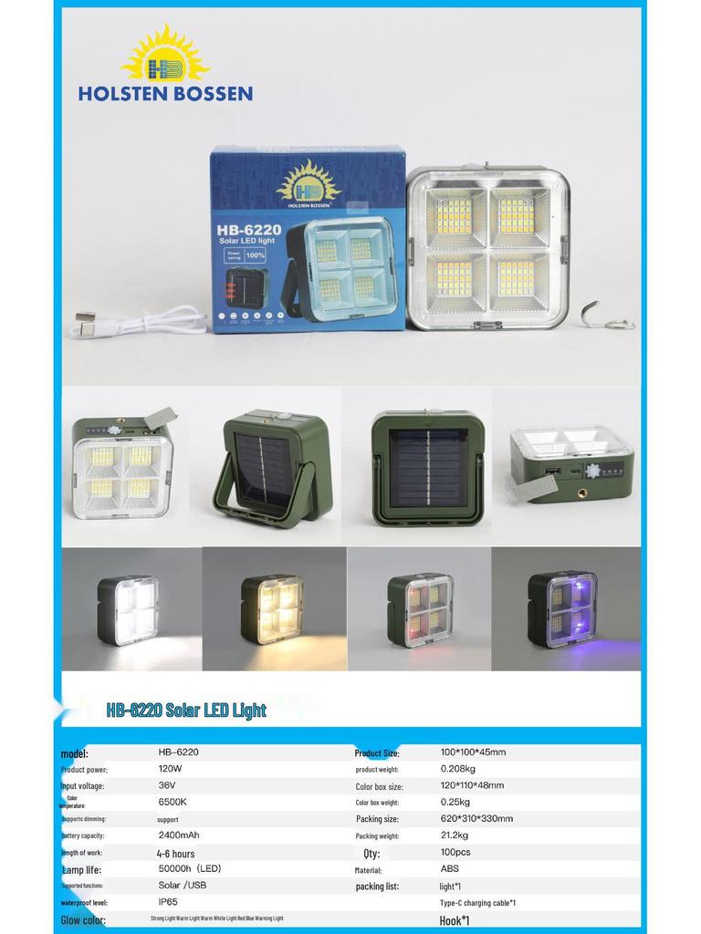 Super Bright Waterproof Solar Floodlight: Portable Outdoor Light for Camping & Emergencies