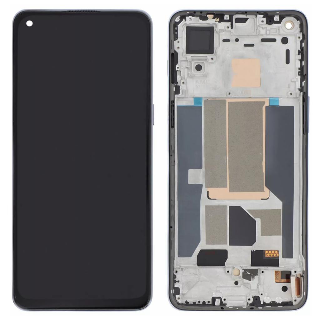 Pro OnePlus Nord 2 5G OEM třída S AMOLED obrazovka a sestava digitizéru+rámeček (Bez loga)