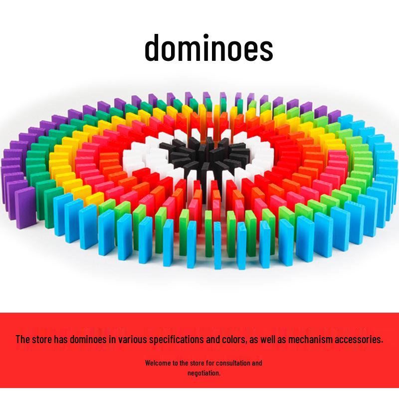 Colorful Dominoes Set: 120-Piece Wooden Building Blocks for Kids' Competition