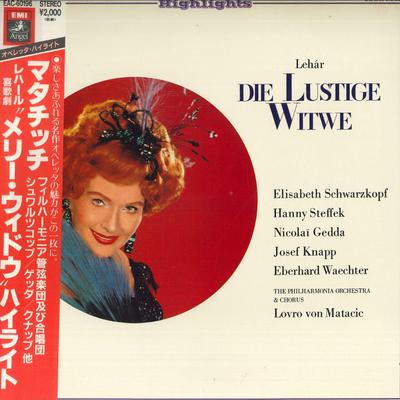 Disque Vinyle ELISABETH SCHWARZKOPF, LOVRO VON MA - Lehar: Opérette La Veuve joyeuse EAC60196 EMI ANGEL Japon Obi Classique Occasion