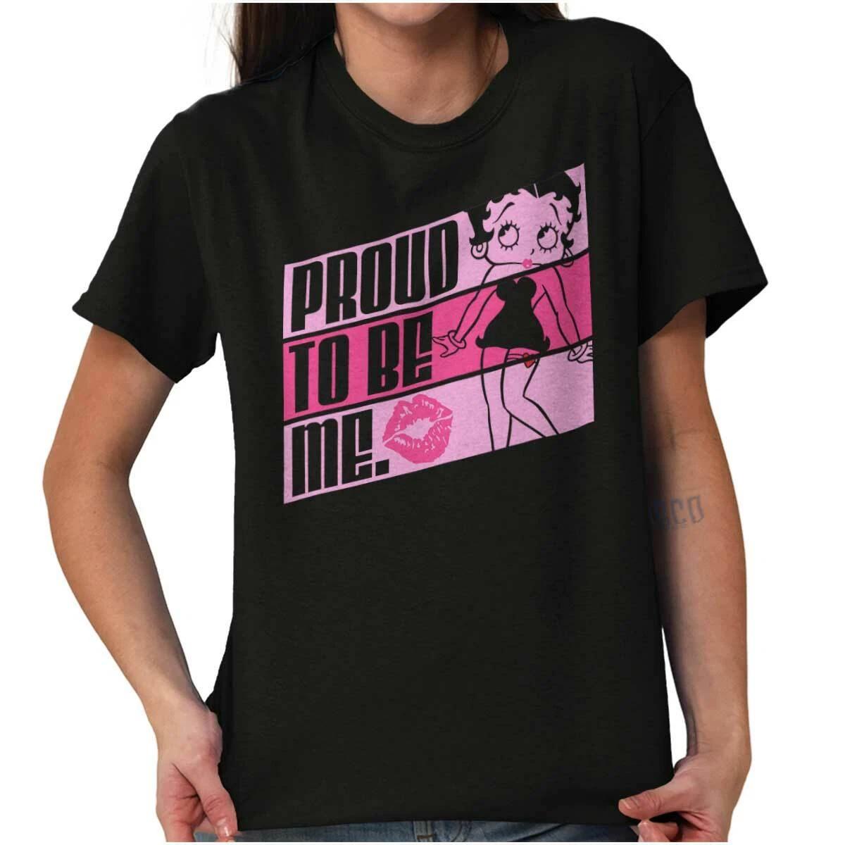 Betty Boop Proud To Be Me Vintage Cartoon Womens Graphic Crewneck T Shirt Tee XXL