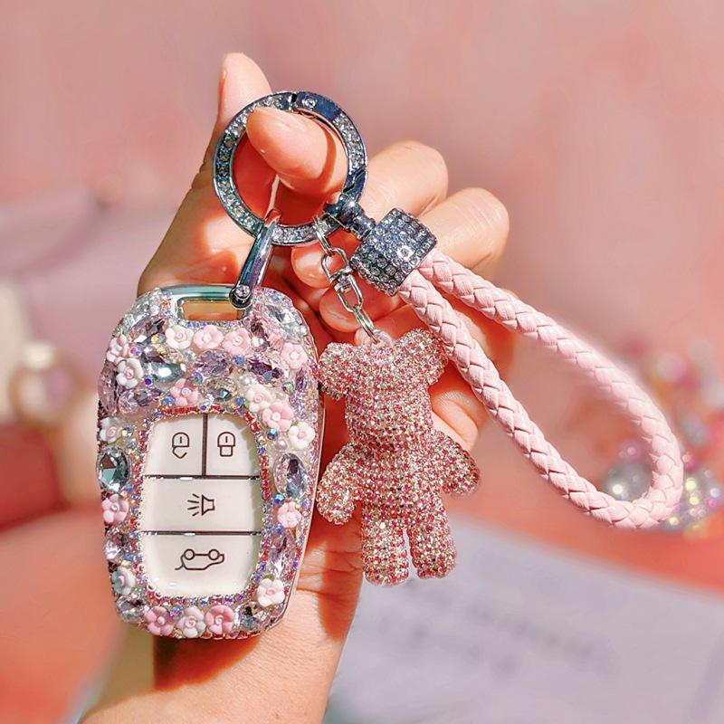 Rhinestone Car Key Shell for Southeast DX7/DX3/DX5/A5/Yi Wu - Fashion Goddess Bag Buckle